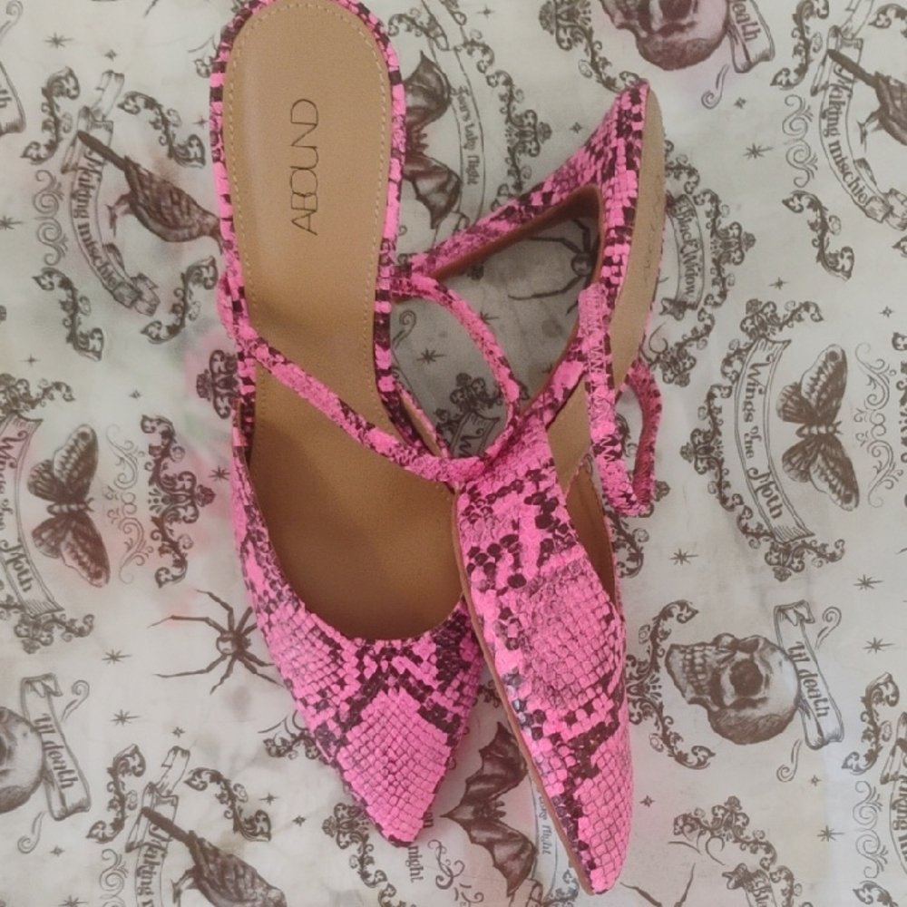 Abound Vibrant Pink Snake Print Heels